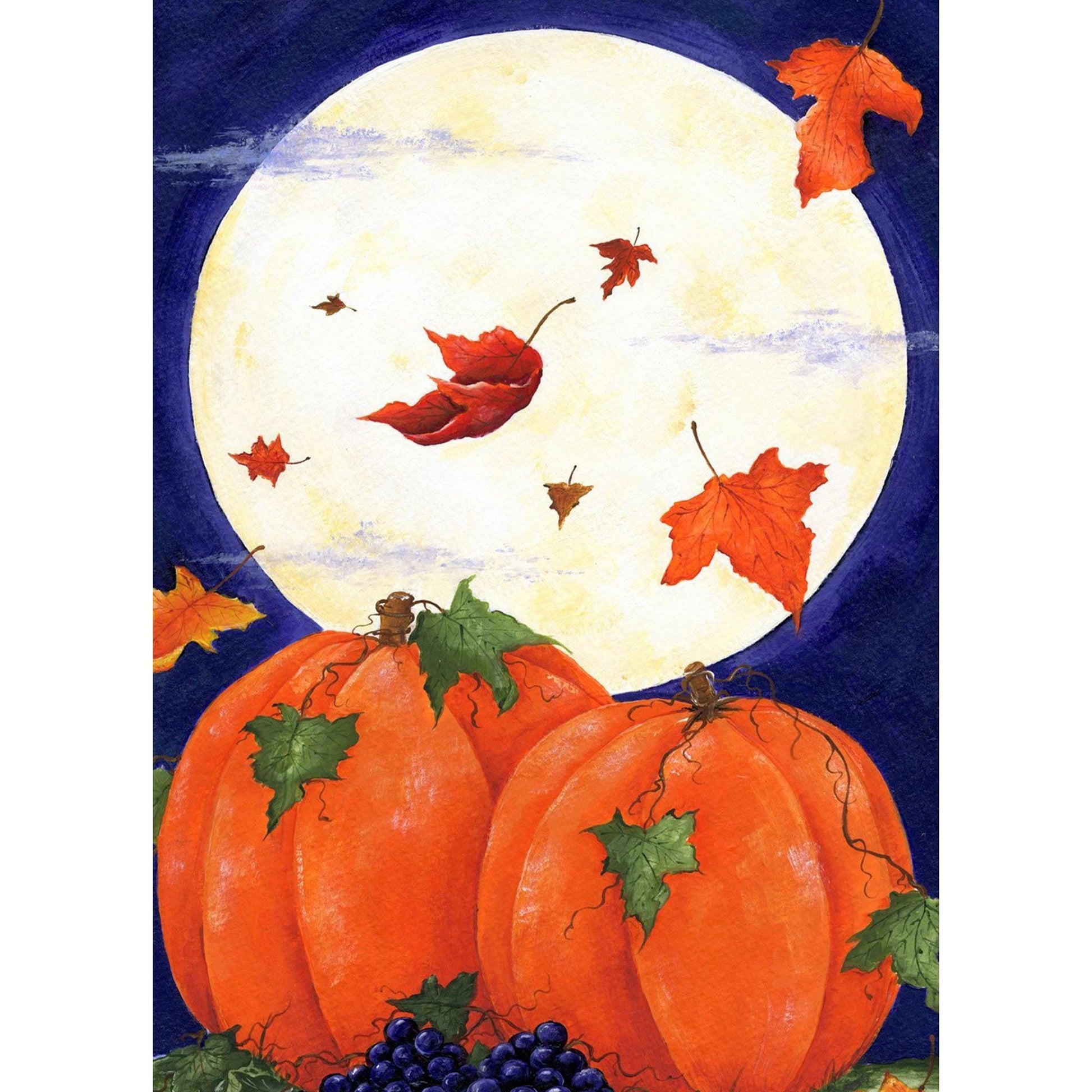 Toland Home Garden - Pumpkin & Moon Garden Flag