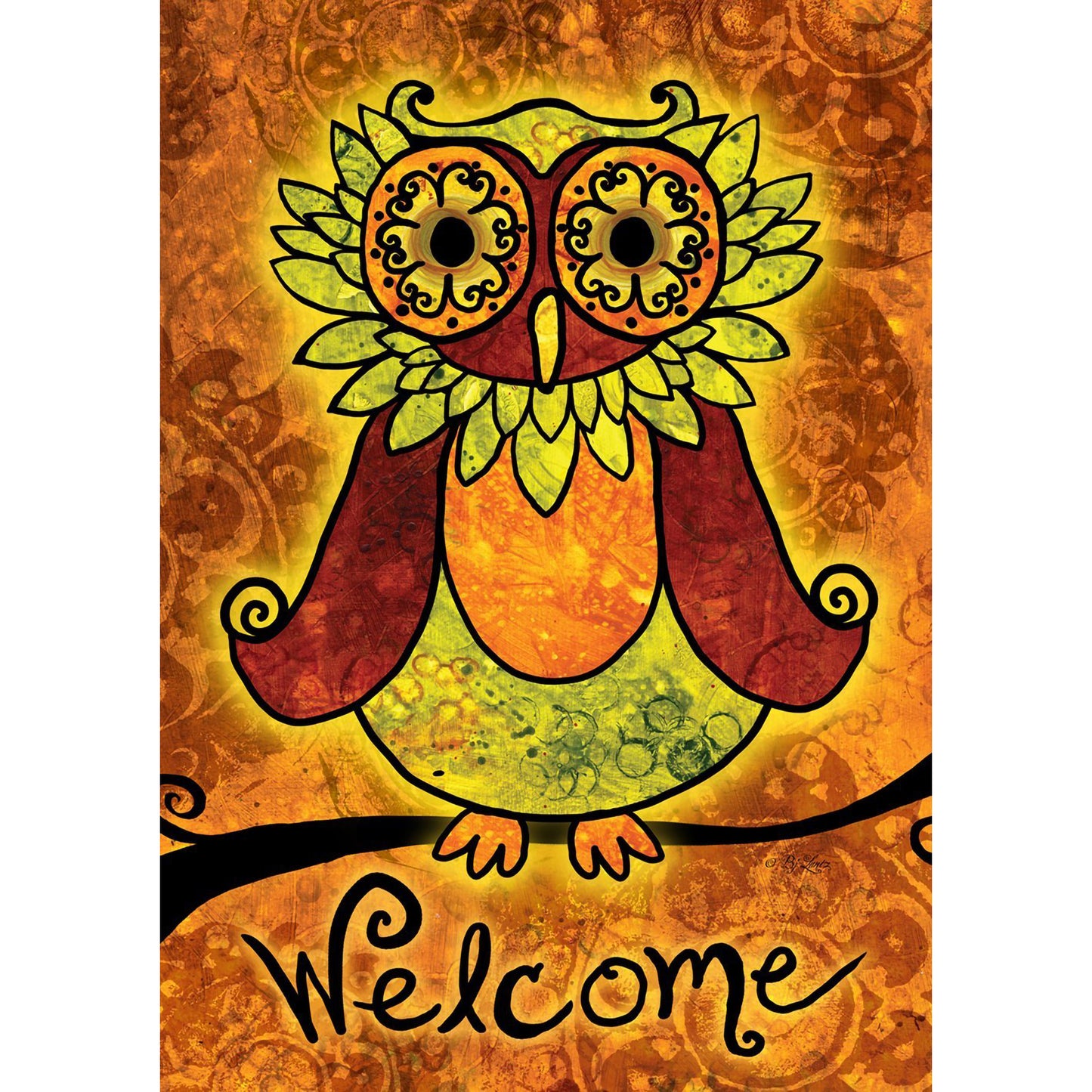 Welcome Owl Garden Flag