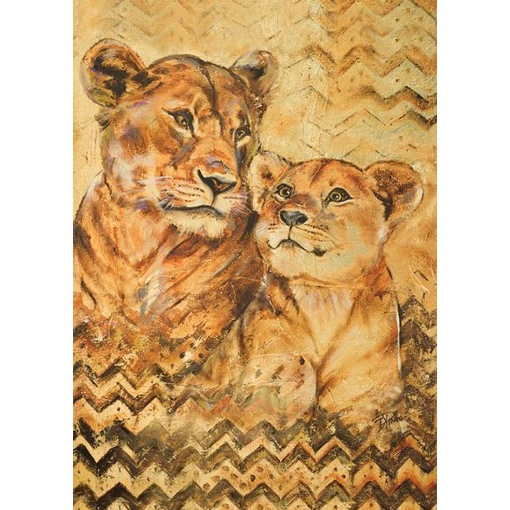 Toland Home Garden - Hand Painted Lioness And Cub Garden Flag