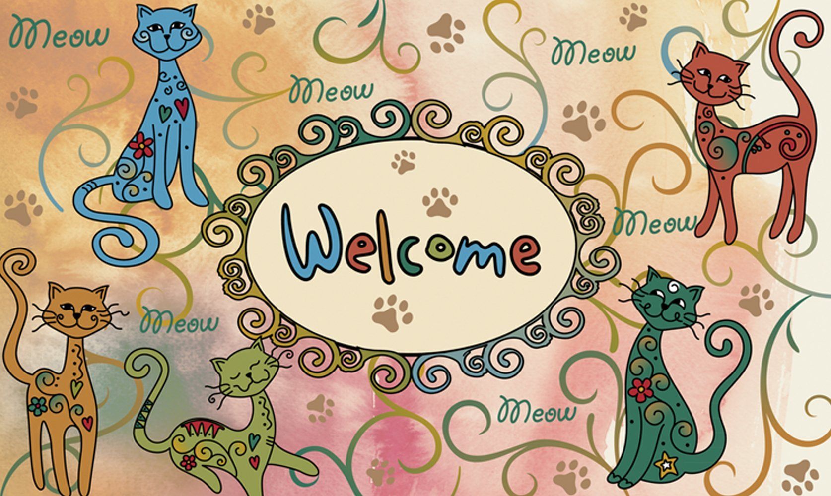 Toland Home Garden - Toland Meow Welcome Door Mat