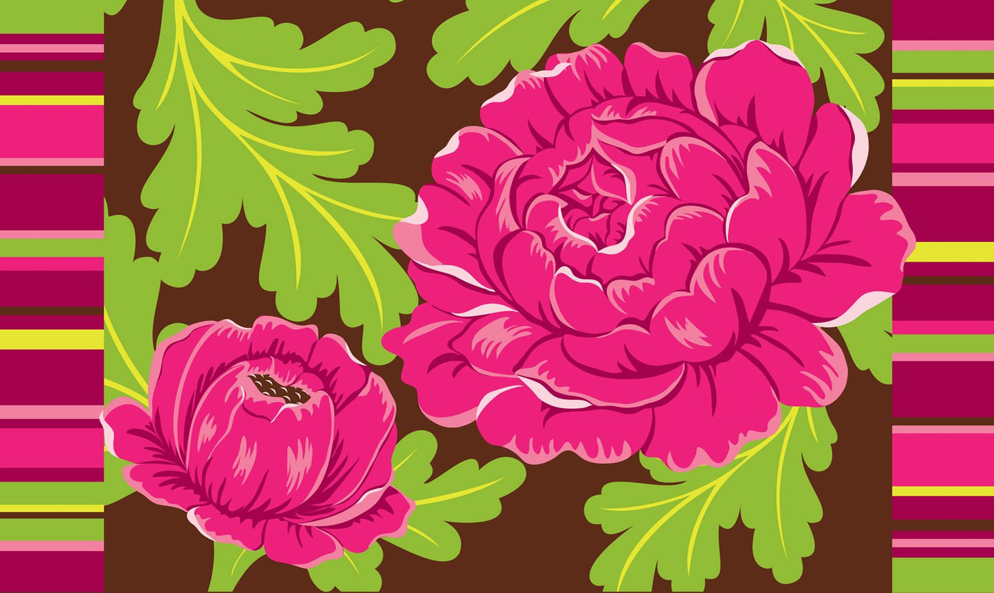 Pink Cabbage Rose Door Mat