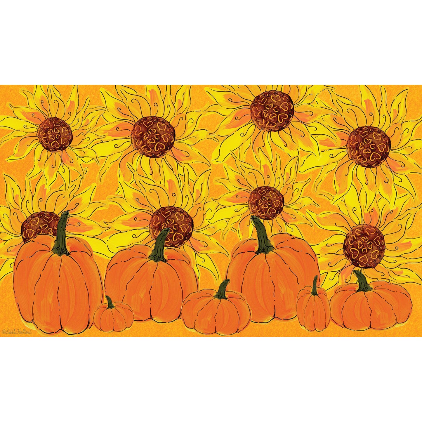 Sunflowers & Pumpkins Door Mat