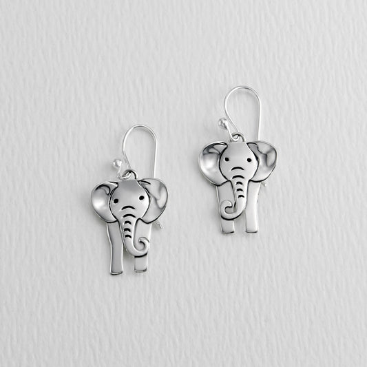 Elephant Sterling Silver Wire Earring