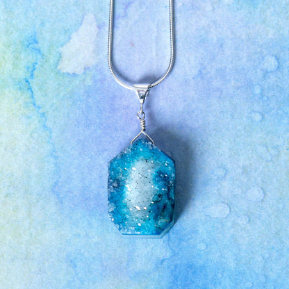 Cool Hues Sterling Silver & Druzy Necklace