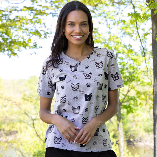 Pets with Prints V-Neck Tee