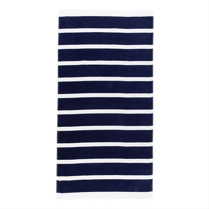 Navy Stripe Beach Towel
