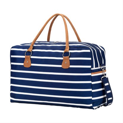 Navy & White Stripe Travel Bag
