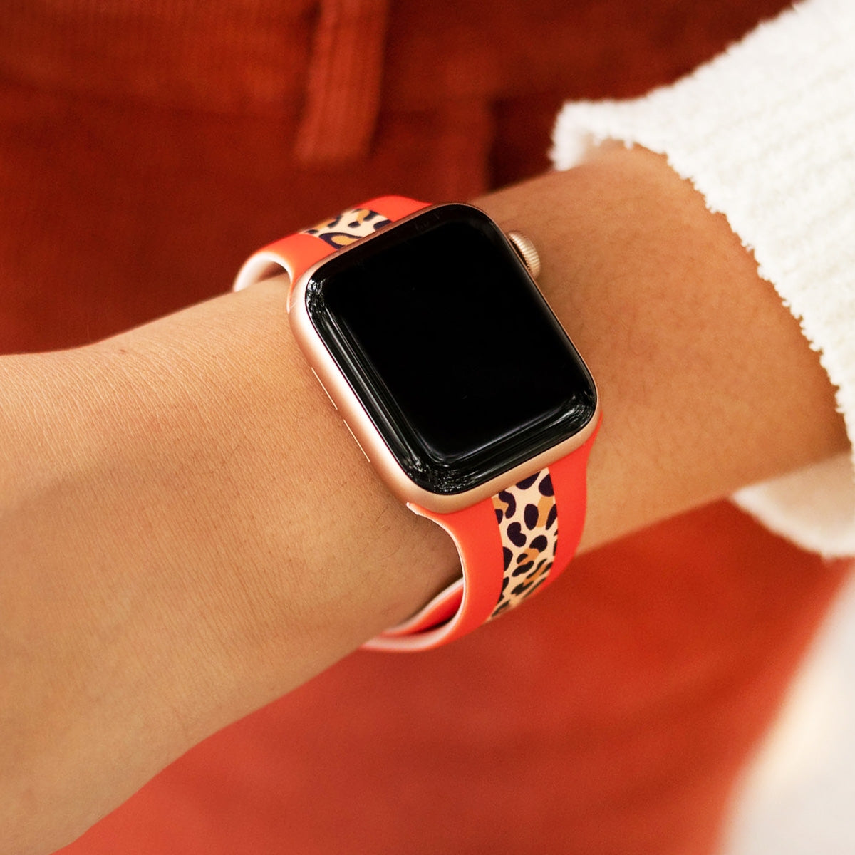 Orange Leopard Watch Band