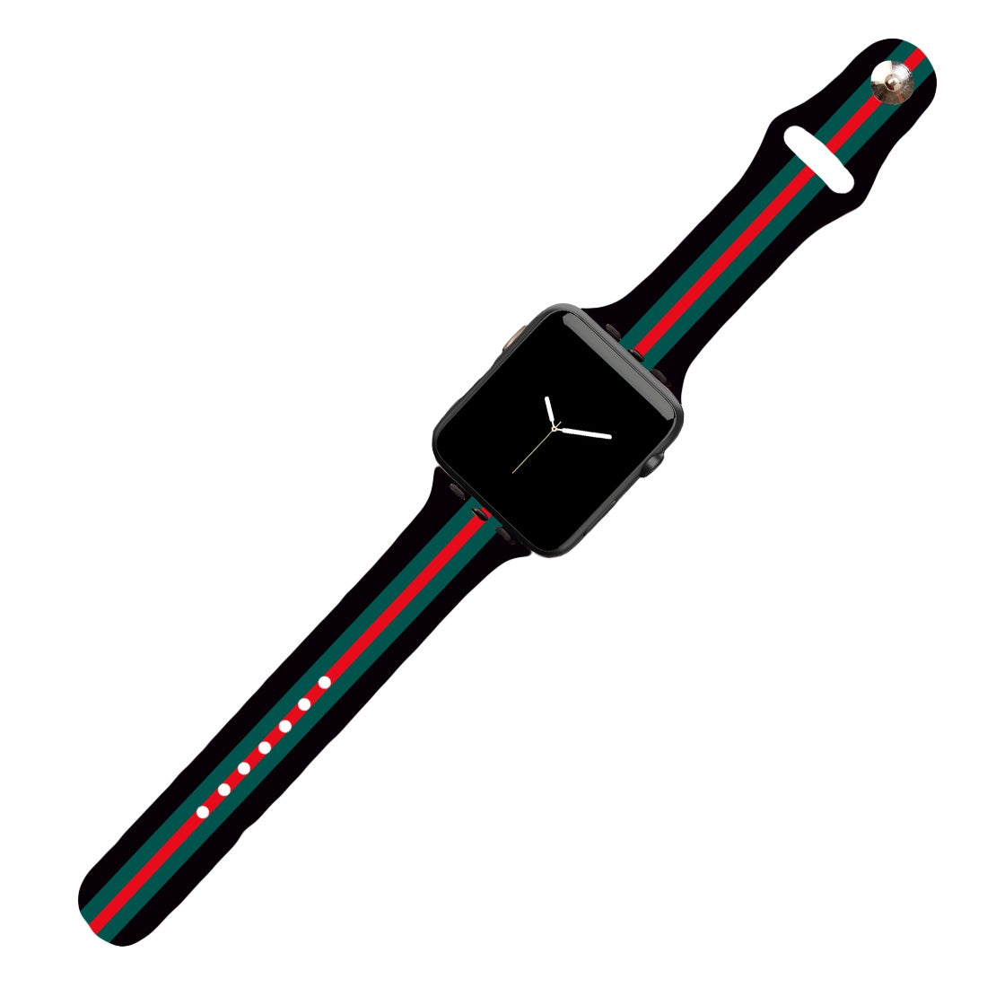 Designer Stripe Black Watch Band