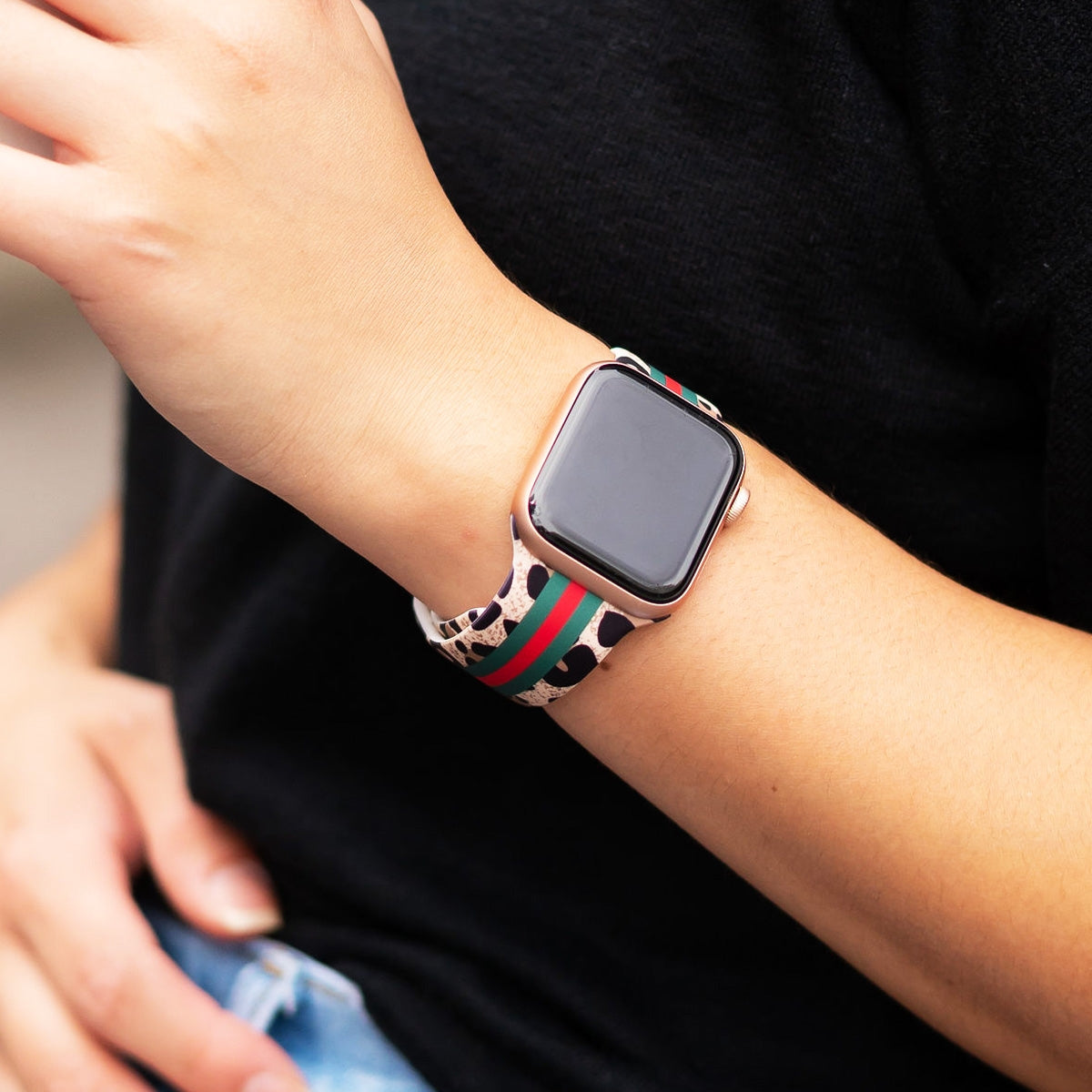 Designer Stripe Leopard Watch Band