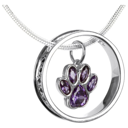 A Life Full Of Paws Sterling Necklace