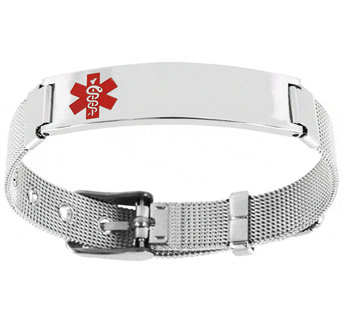 Adjustable Mesh Medic Alert Bracelet