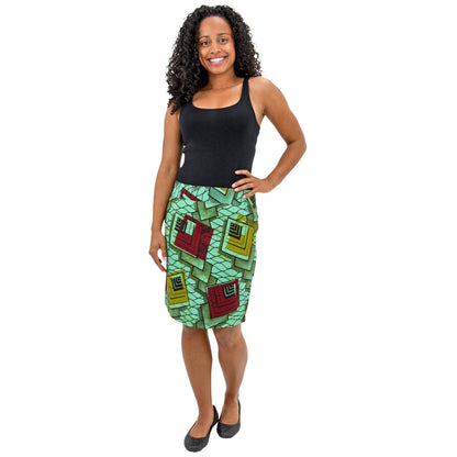 African Kitenge Pencil Skirt