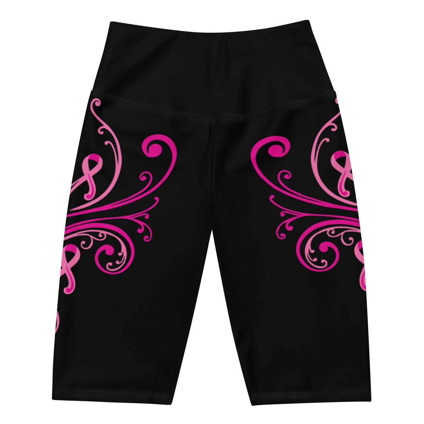 Pink Ribbon Swirl Biker Shorts