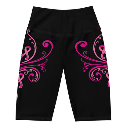 Pink Ribbon Swirl Biker Shorts