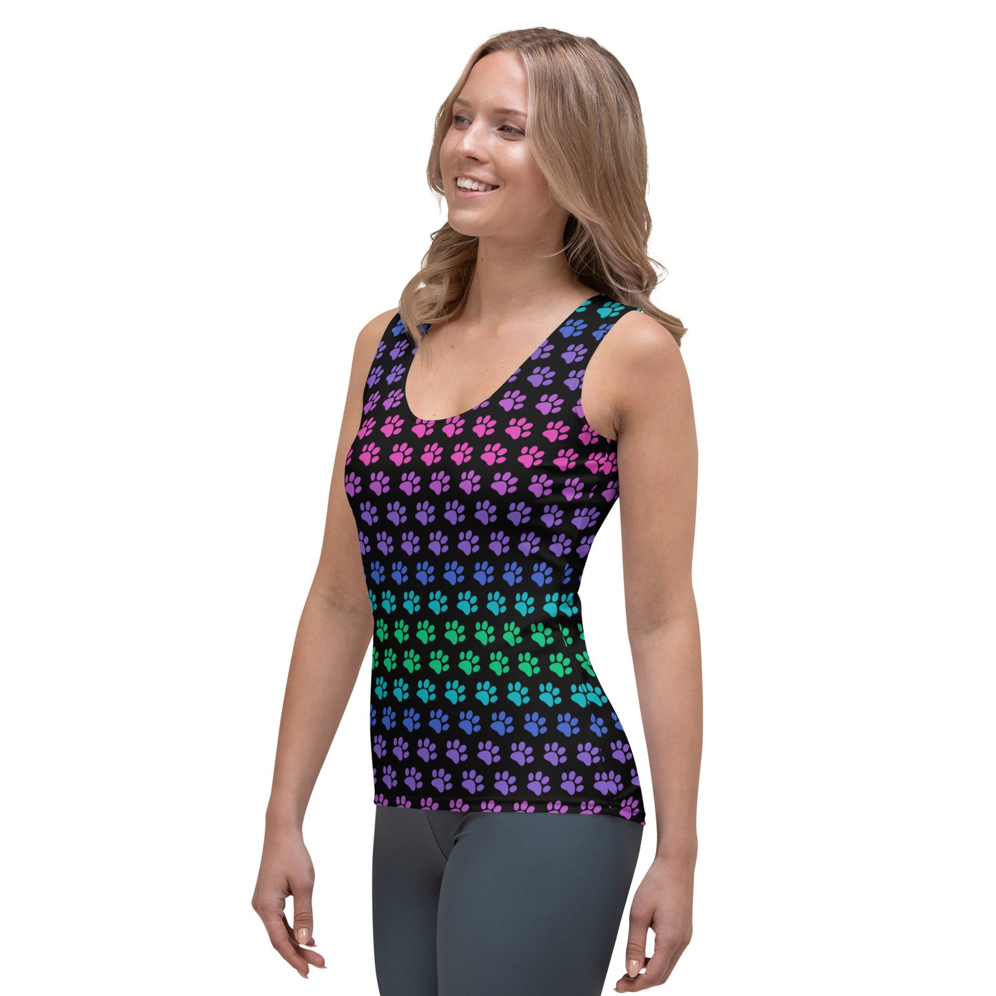 Rainbow Paws All Over Print Tank Top
