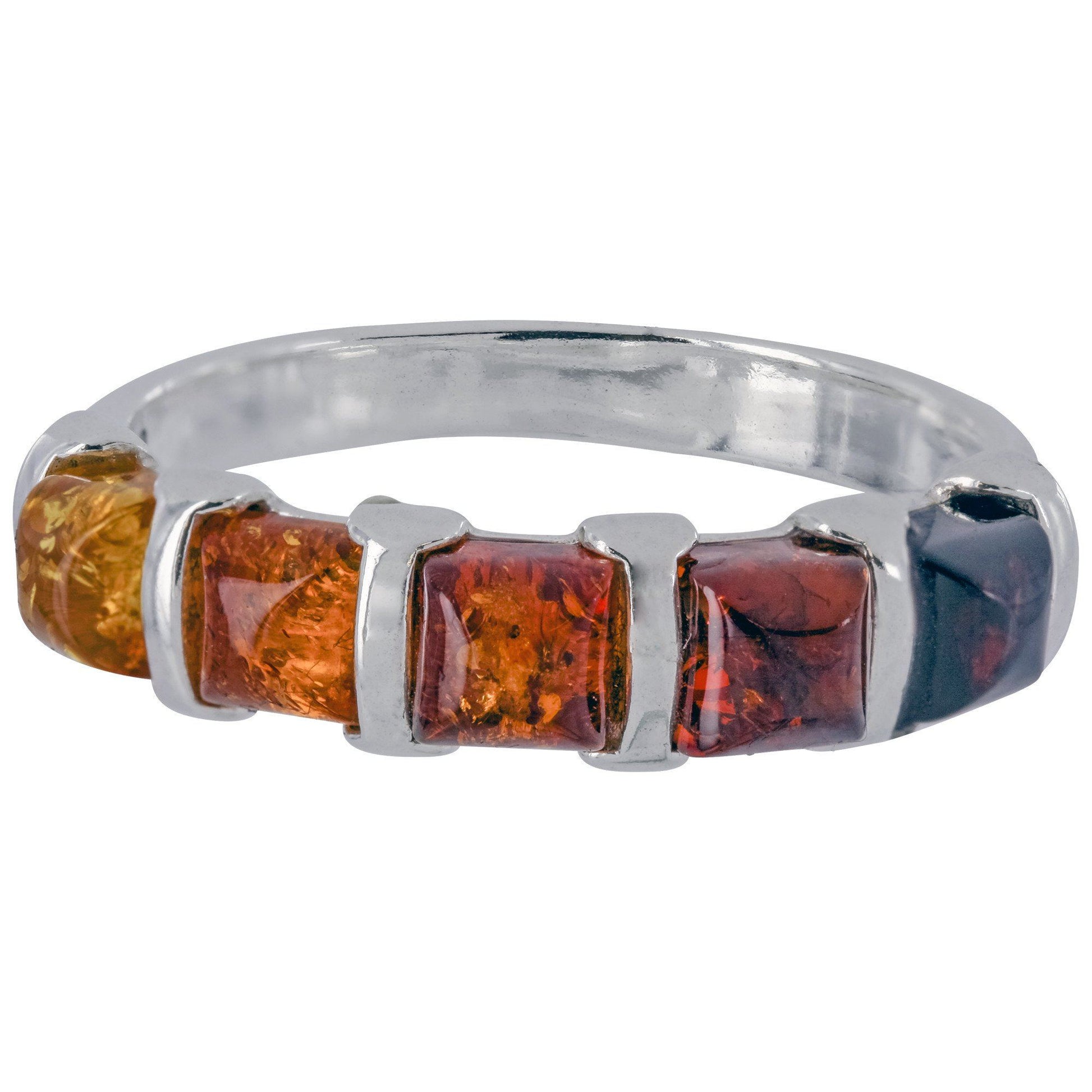 Amber Ombre & Sterling Ring