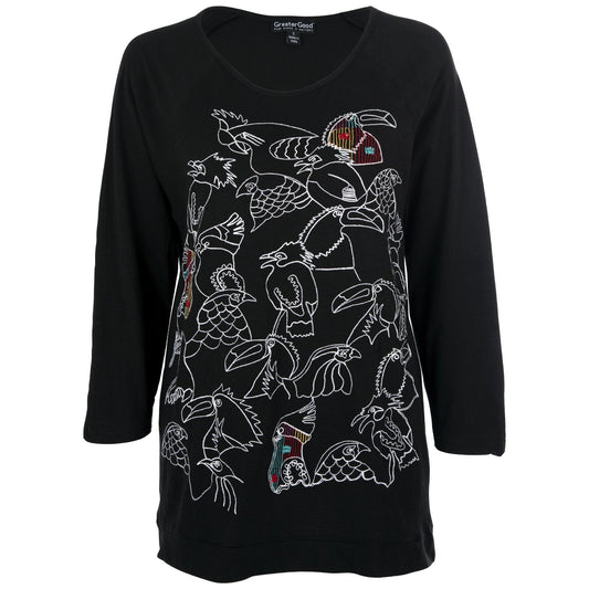 Birds Of Paradise Embroidered Top