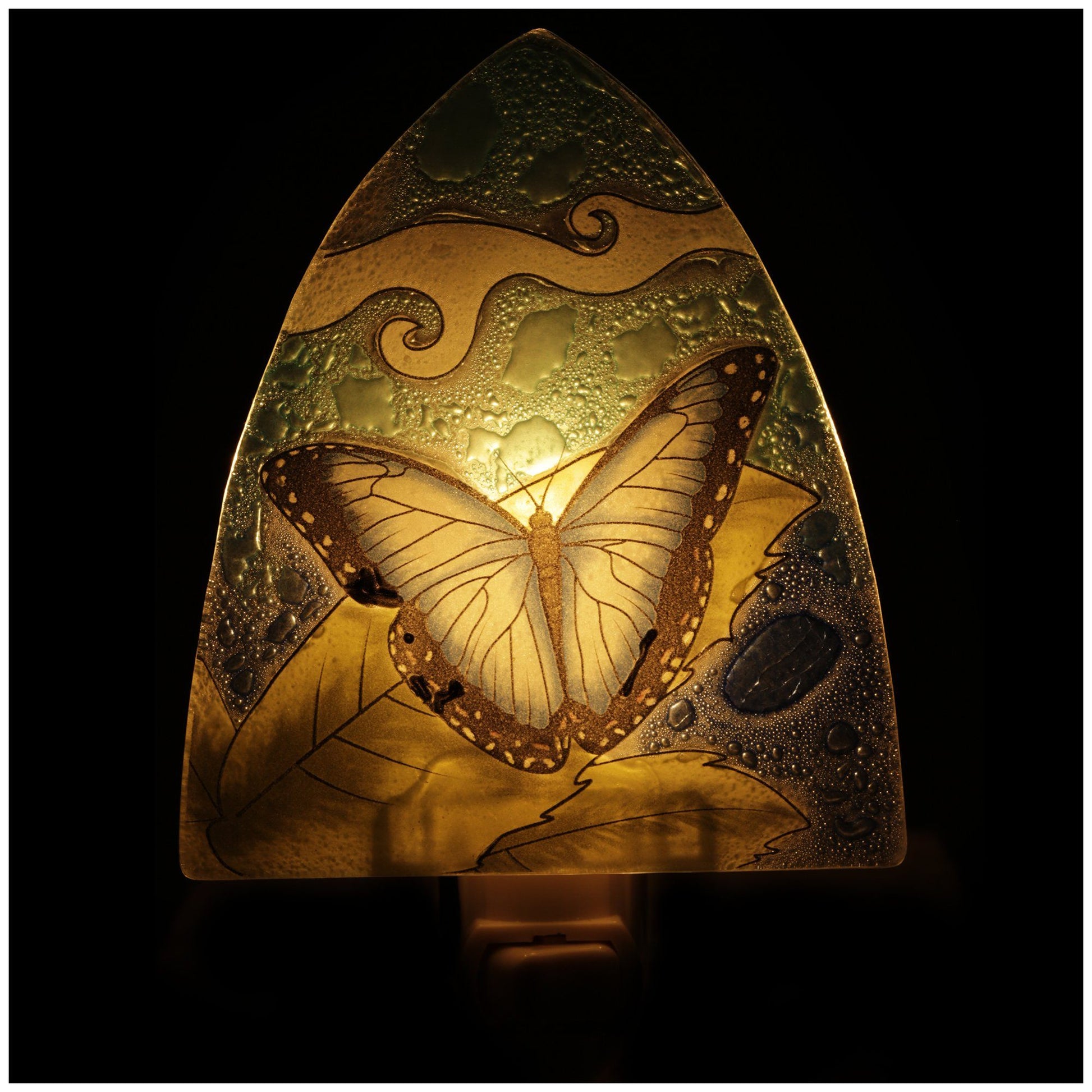 Blue Butterfly Recycled Glass Night Light
