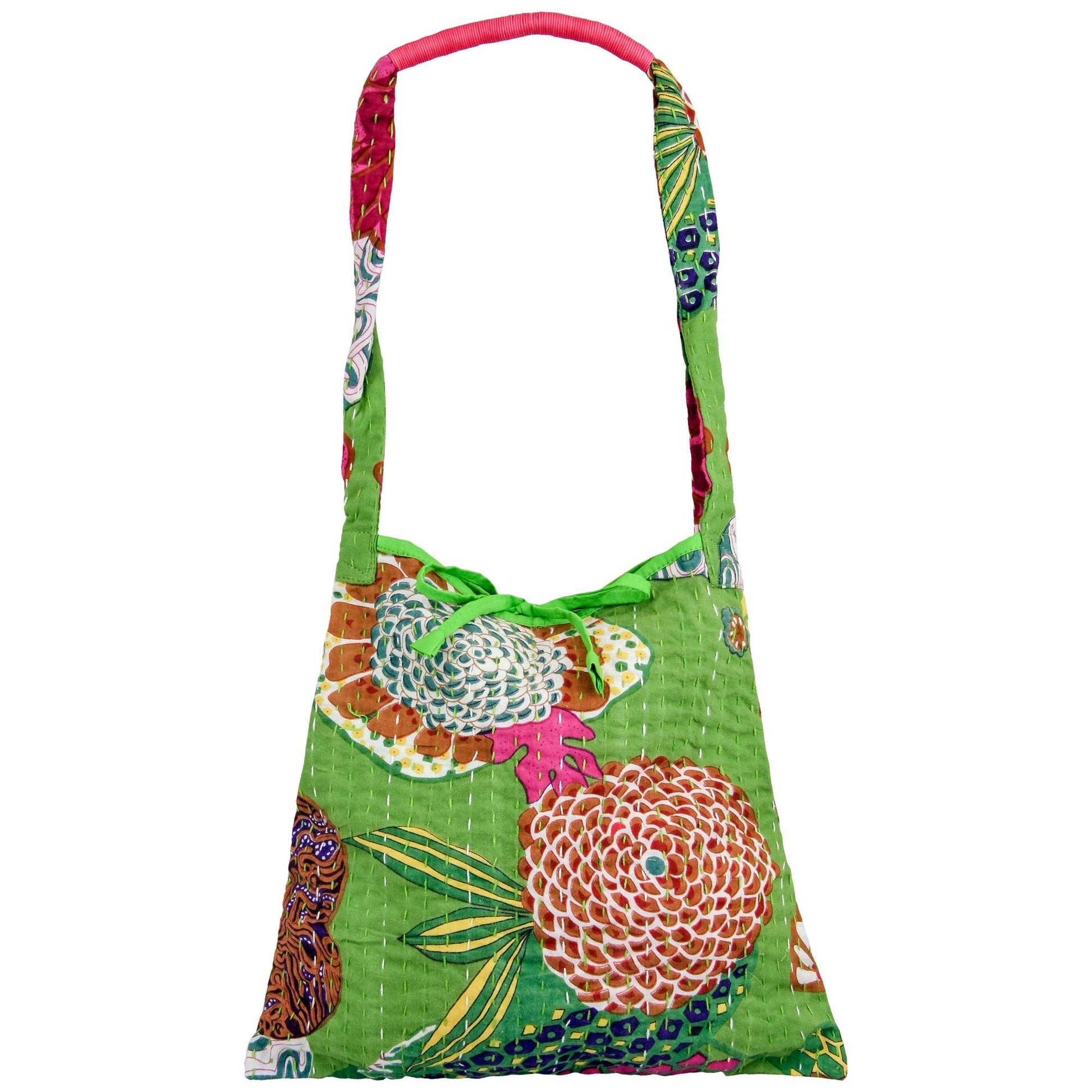 Bright Hand Stitched Kantha Hobo Bag