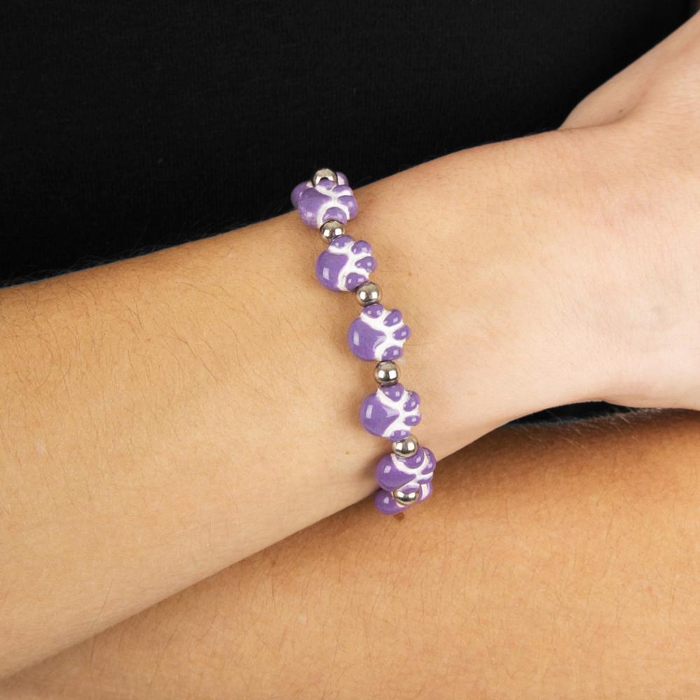 Ceramic Purple Paw Bracelet