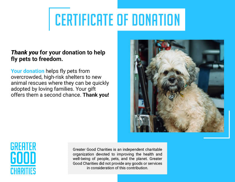 Help Fly Pets to Freedom