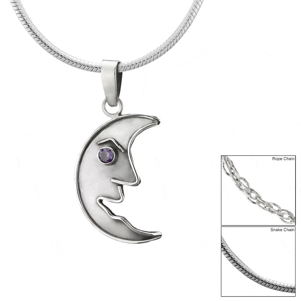 Crescent Moon Sterling Necklace