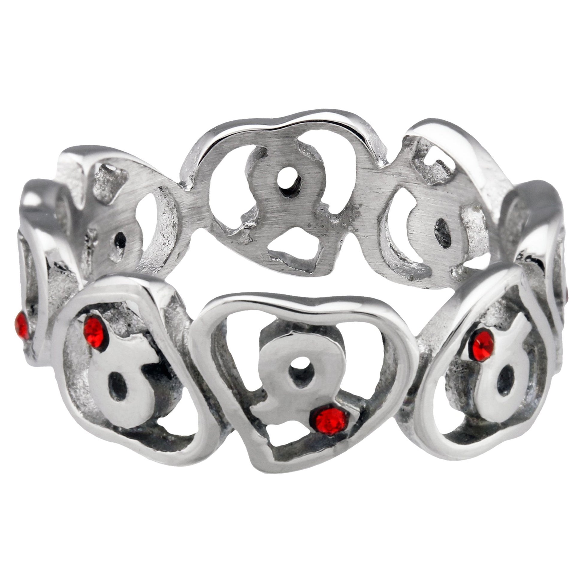 Diabetes Awareness Hearts Stainless Steel Ring