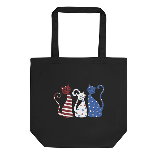 Whimsy Americana Cats Tote Bag