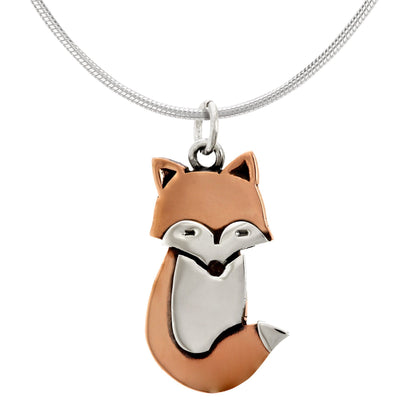 Fox Sterling & Copper Necklace