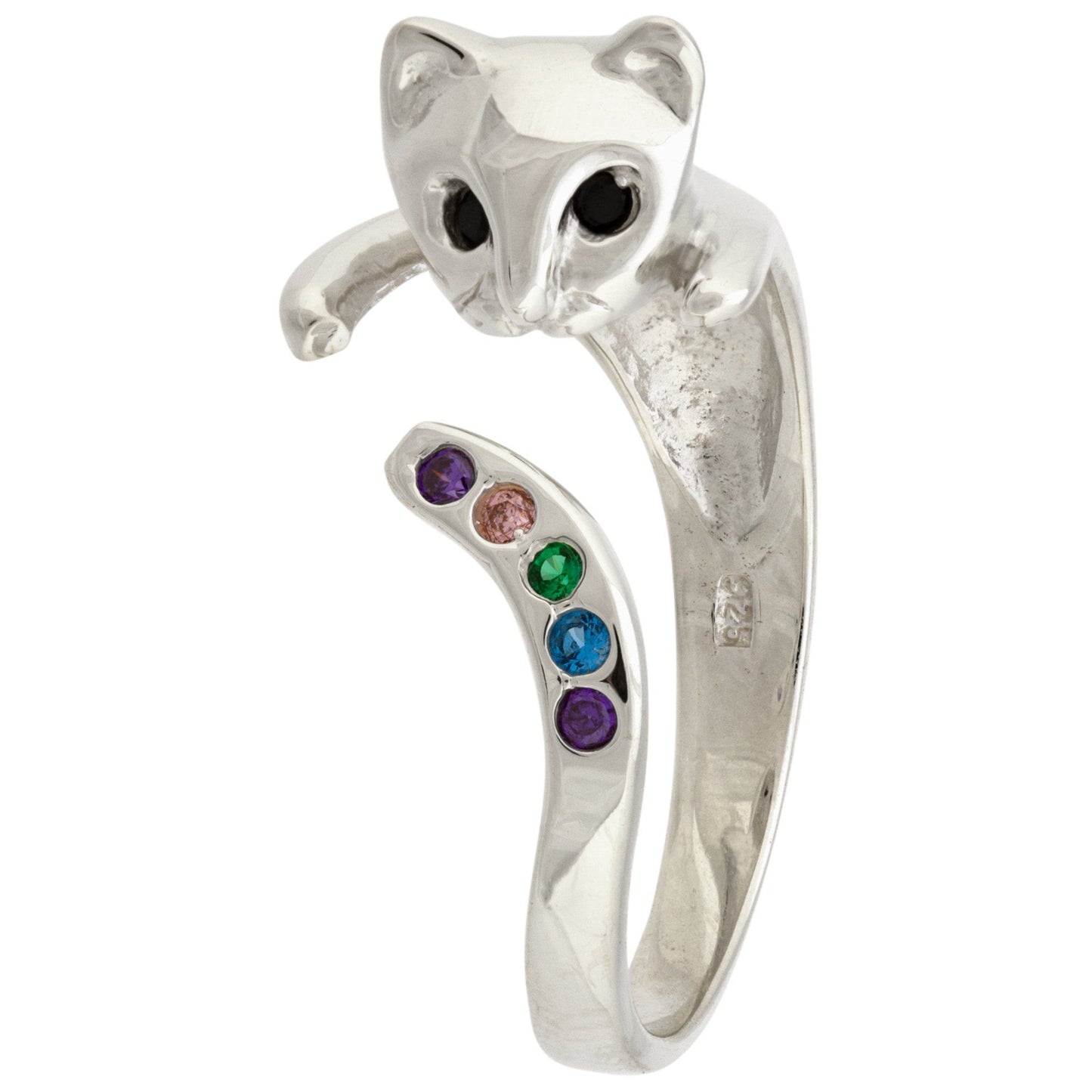 Glittery Kitty Sterling Ring