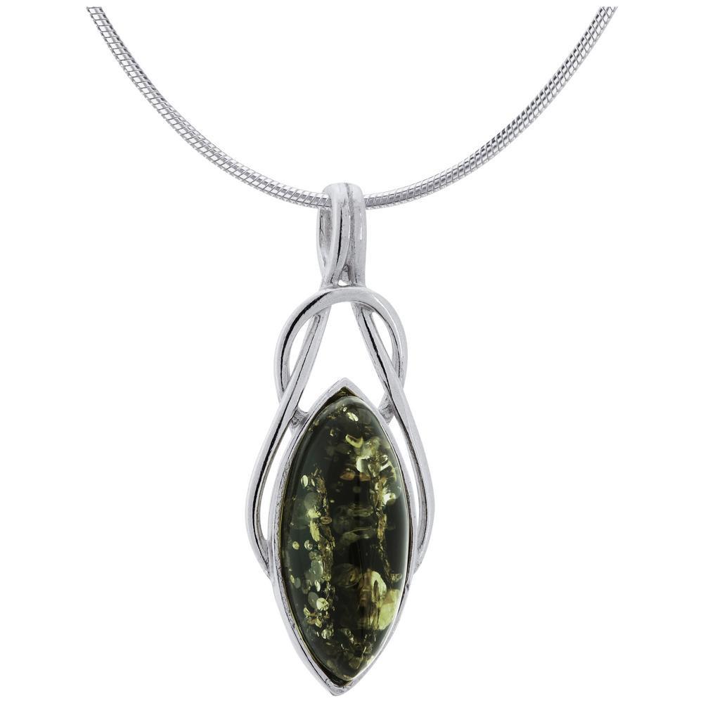 Green Amber Celtic Necklace