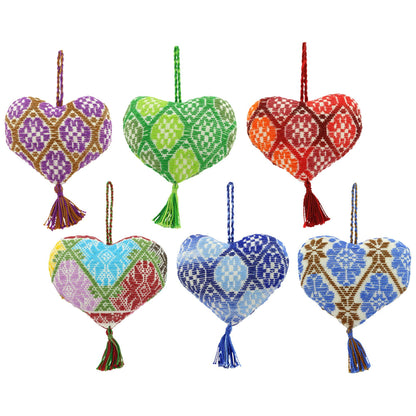 Hand-Embroidered Heart Ornament