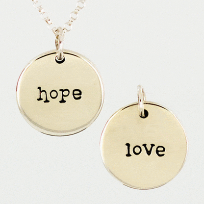 Hope/Love Double Sided Sterling Necklace