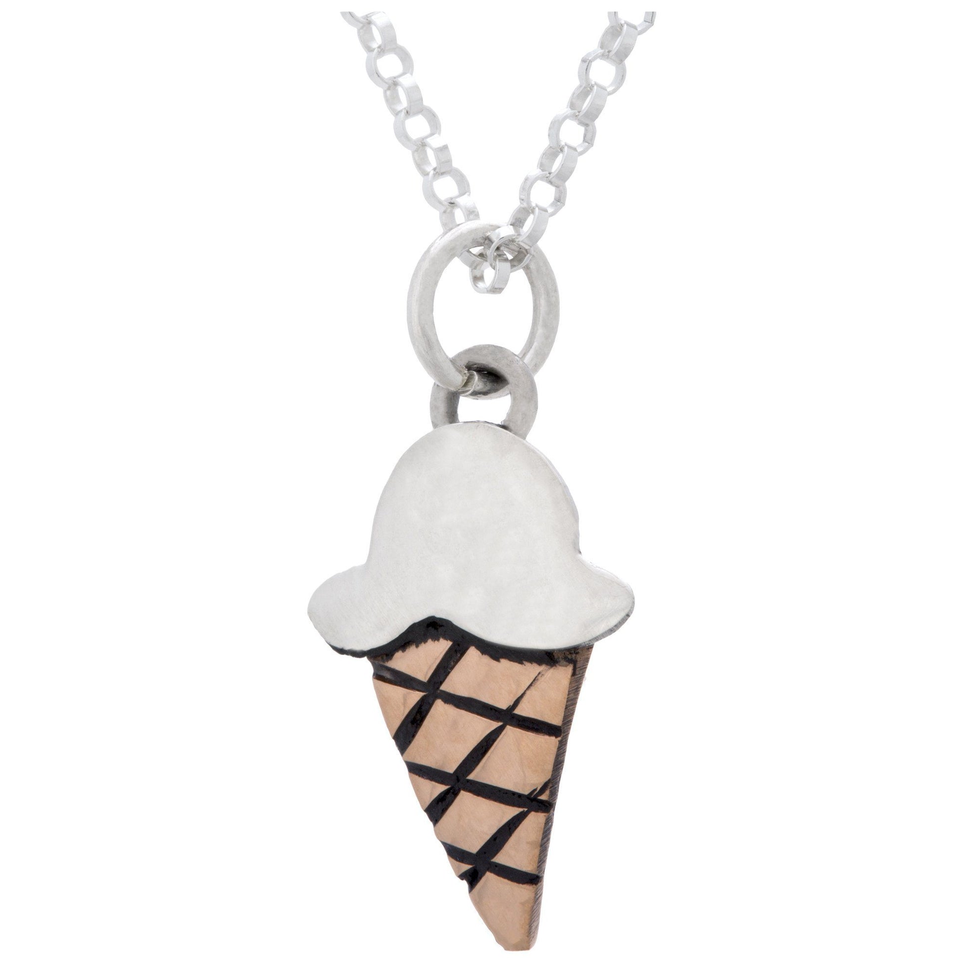 Ice Cream Cone Sterling Necklace