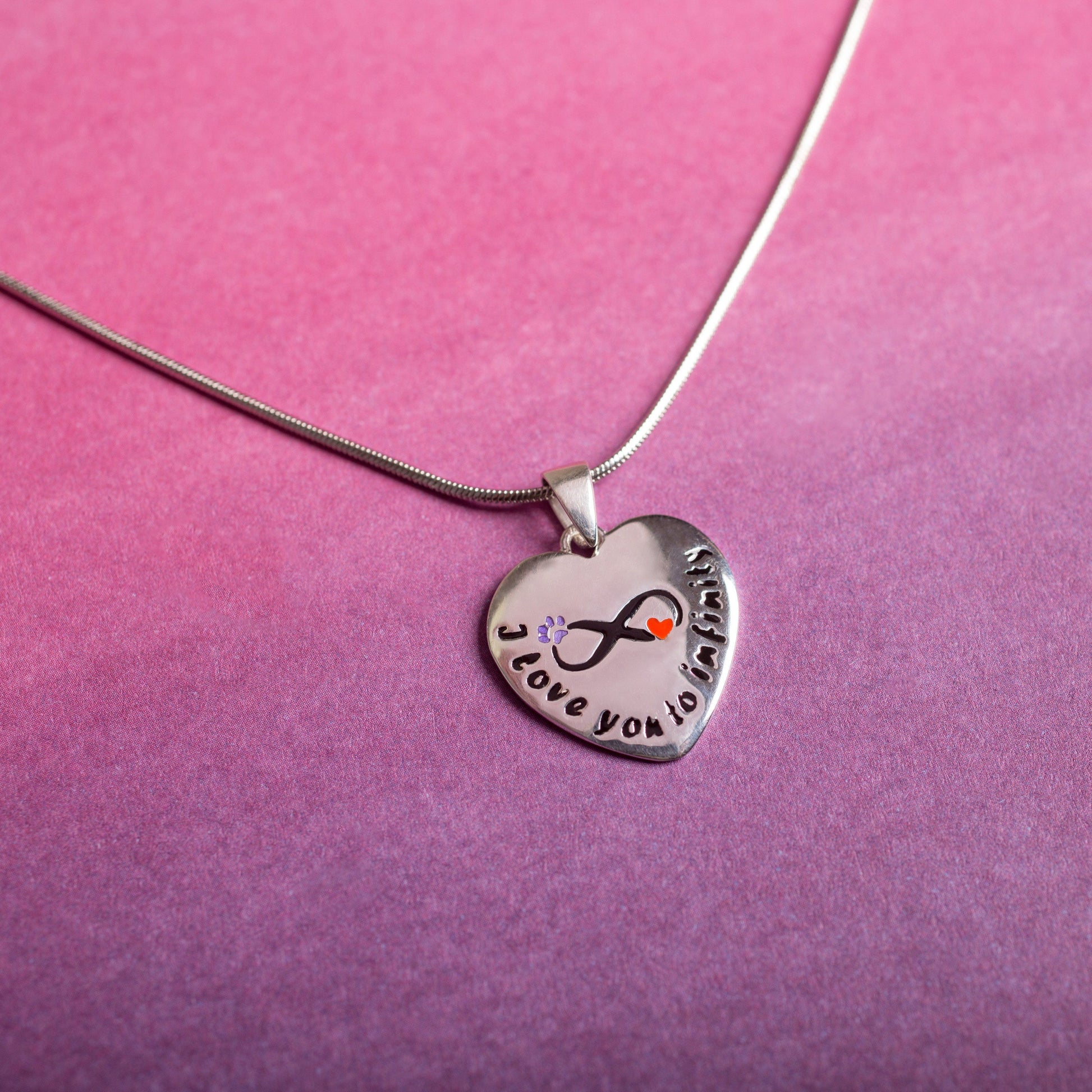 Love To Infinity Sterling Paw Necklace