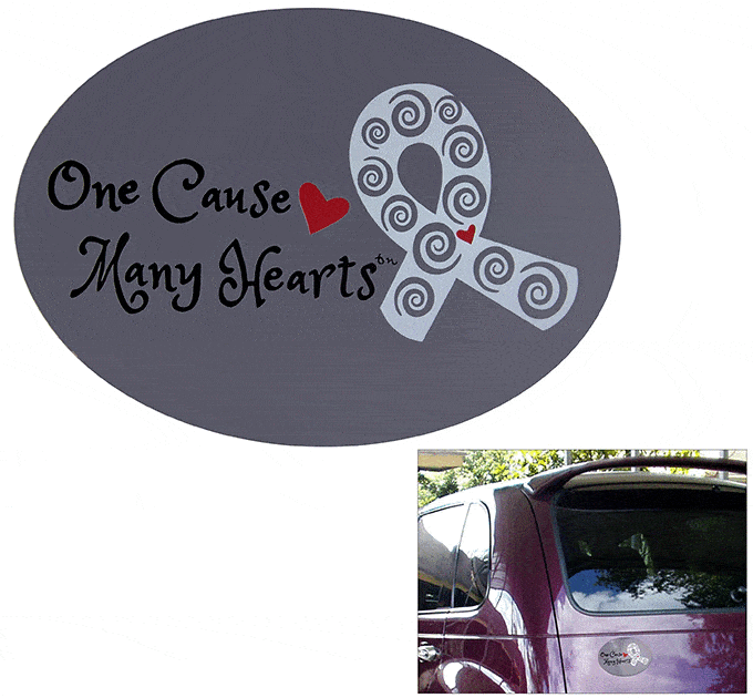 One Cause Many Hearts&trade; Diabetes Awareness Car Magnet