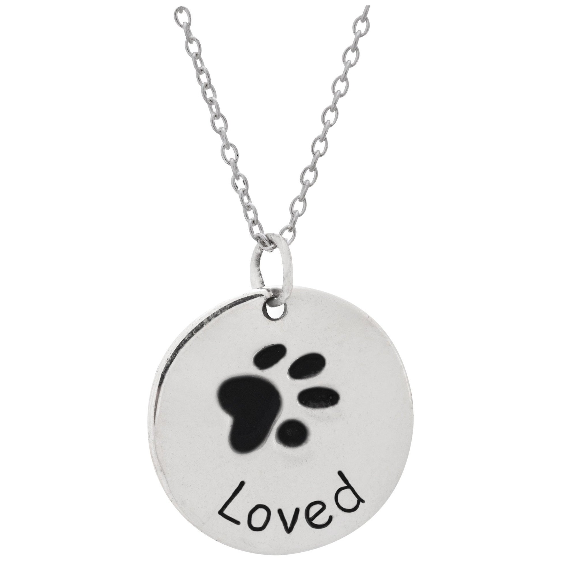 Paw Print Love Sterling Necklace