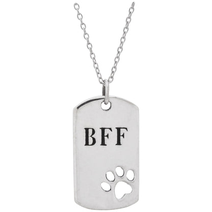 Paw Print Love Sterling Necklace