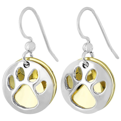 Paw Print Silver-Plated Earrings