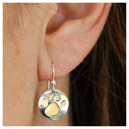 Paw Print Silver-Plated Earrings