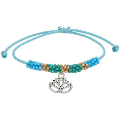 Promo - PROMO - Beaded Lotus Aqua Bracelet