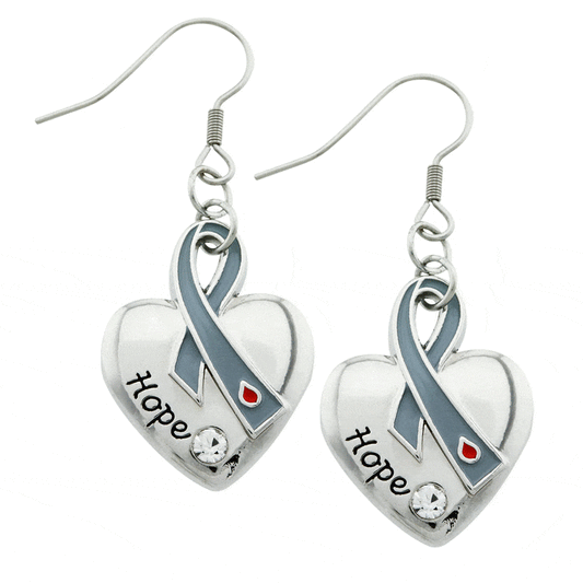 Promo - PROMO - Diabetes Ribbon Heart Earrings
