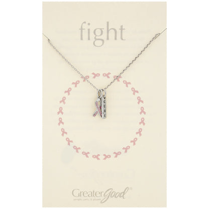 Promo - PROMO - Pink Ribbon Cure Pewter Necklace