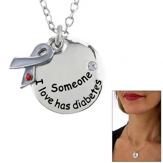 Promo - PROMO - Someone I Love Has Diabetes Ribbon Necklace
