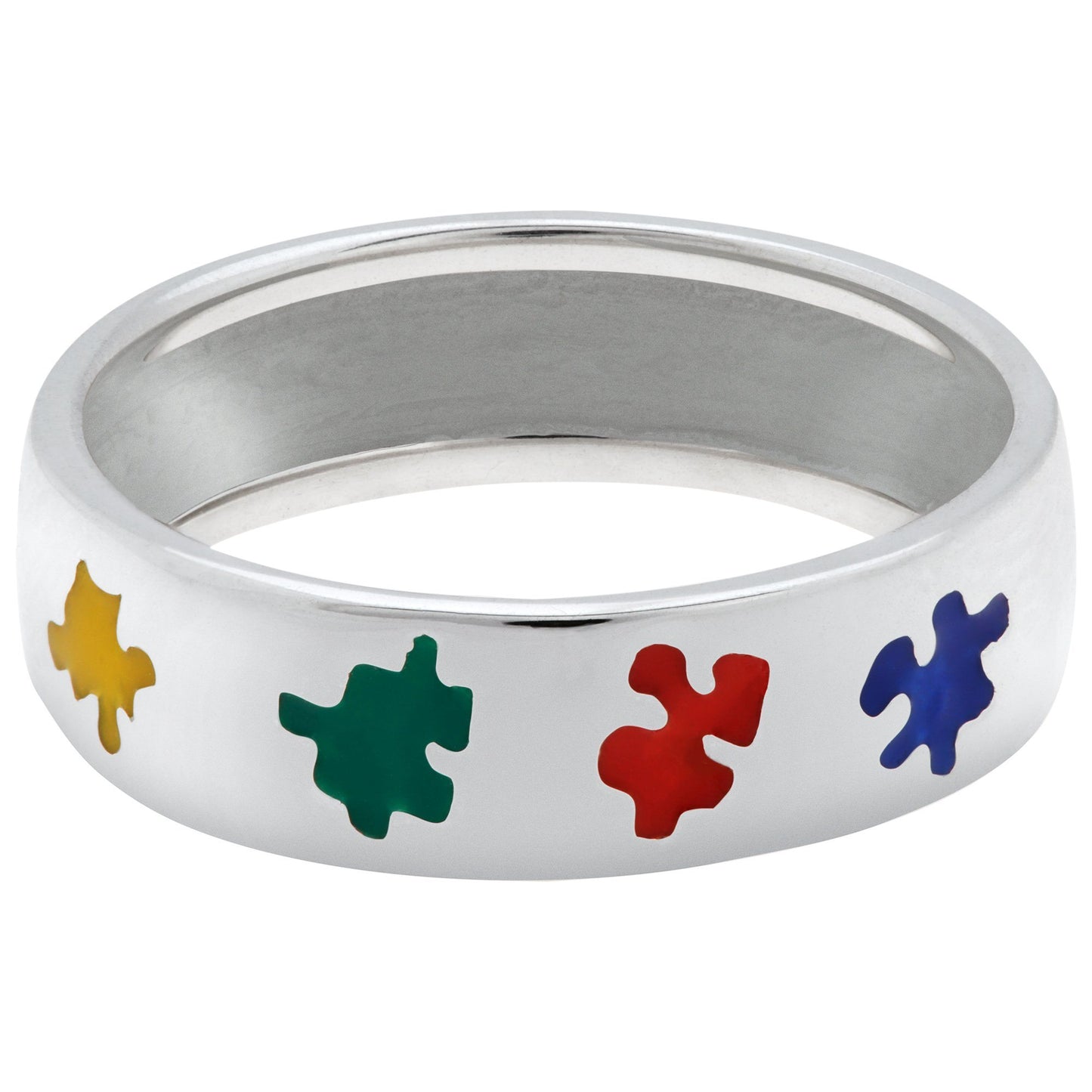 Puzzle Piece Autism Awareness Sterling Ring