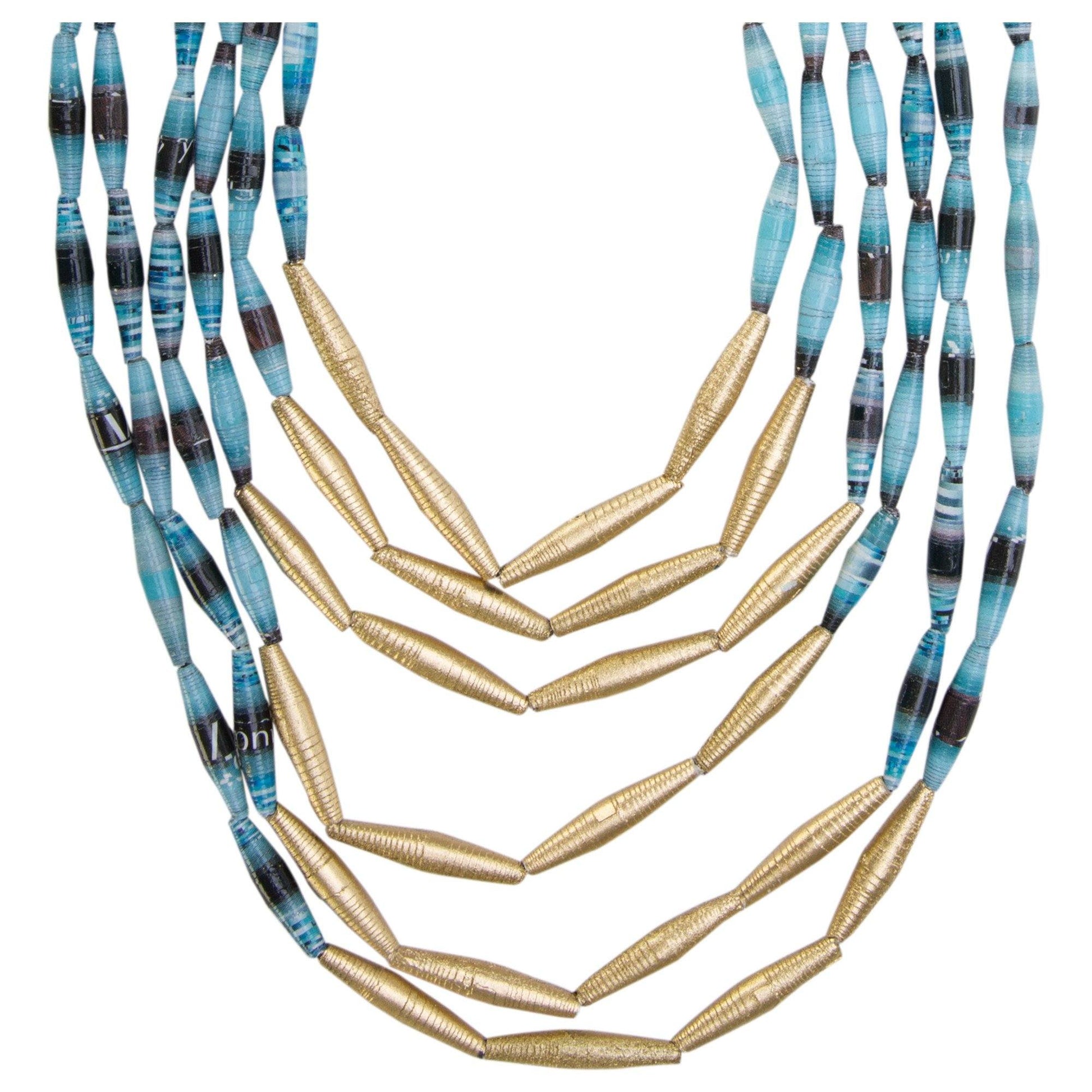 Quazi Long Layers Recycled Necklace