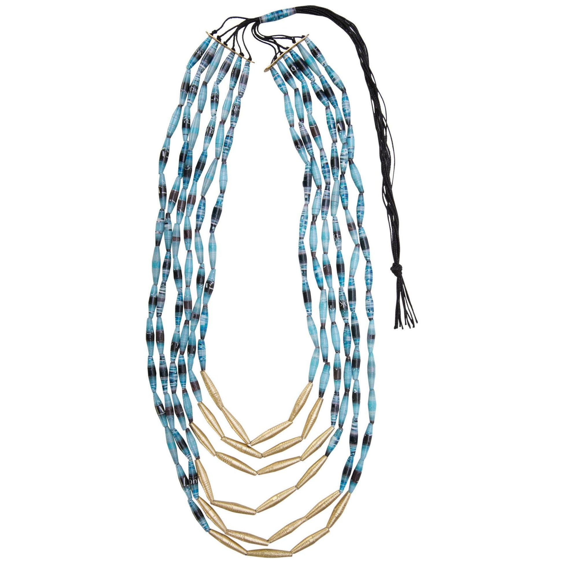 Quazi Long Layers Recycled Necklace