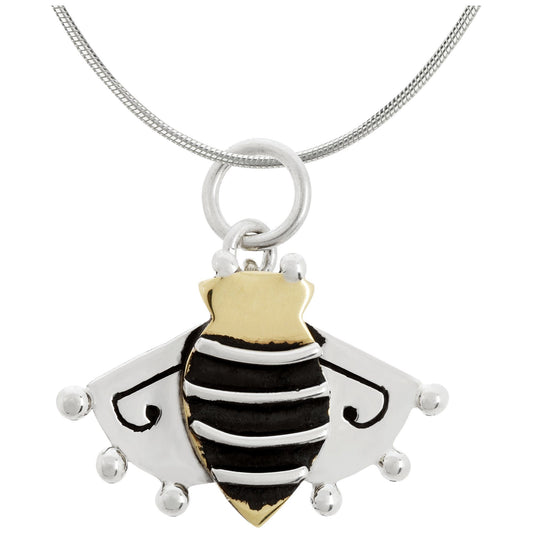 Queen Bee Brass & Sterling Necklace