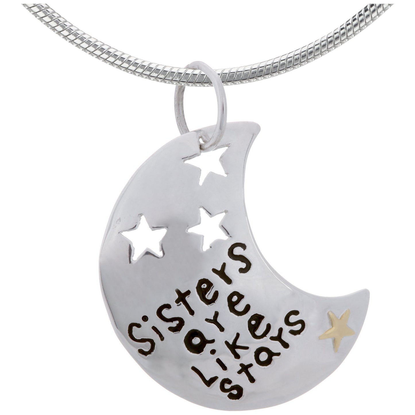 Sisters Are Like Stars Sterling & Brass Necklace